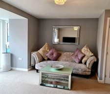 DFS Concerto 4 Seater Sofa in Lilac Silver - Crushed Velvet - Good Cond - Deliv