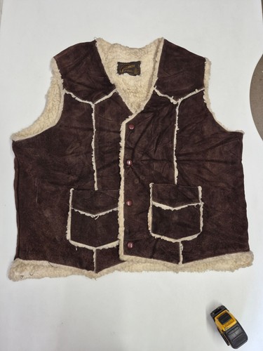 Vintage leather waistcoat - , 48"