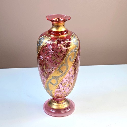 Antique moser cranberry art - cranberry,
