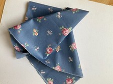 37x51cm blue with pink roses flower green leaves print cotton sateen fabric NOTE