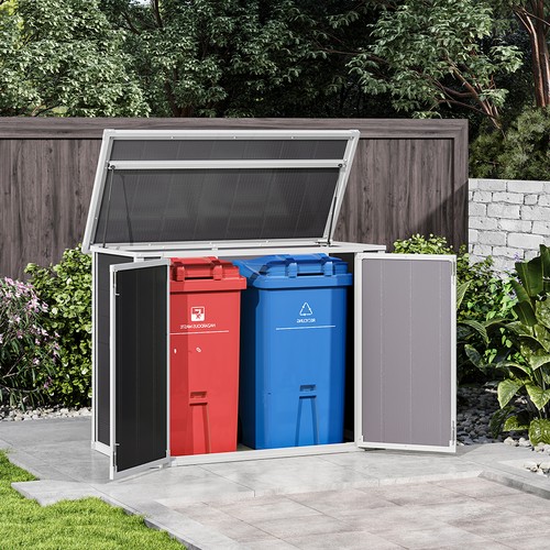 Outdoor lockable dual - lockable, dustbin
