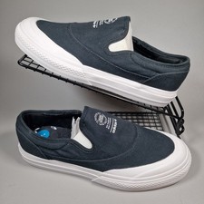 Adidas Trainers Mens Size 8 RF Nizza Slip On Black White Shoes Sneakers Comfort 