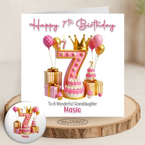 7th birthday card daughter - 7th,