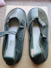 Women Soft Sole Flat Non-Slip Casual Suedette Green Stiched Walking Folk Shoes