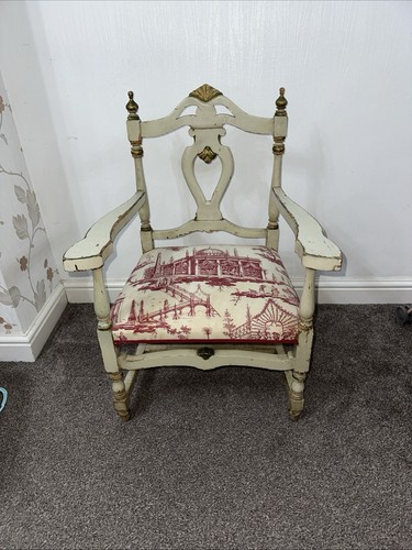 Ornate vintage pine chair - ornate,