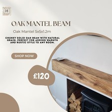 Oak Mantel Beam & Fireplace