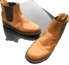 Dr Martens 2976 tan brown chelsea leather boots UK 11 EU 46 Made England