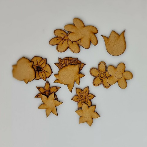 Wooden mdf flower craft blanks - mdf,