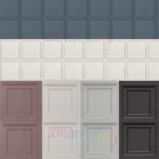 Modern Square Wood Panels 3D Effect Wallpaper Feature Wall Paper for Living Room