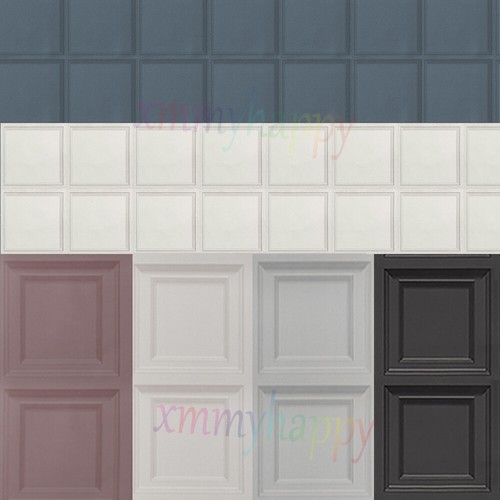 Modern square wood panels - wood, 3d