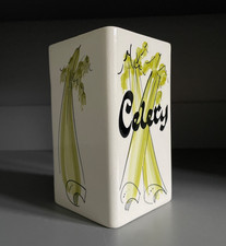 Toni Raymond celery pot, hand painted vintage kitchen storage - ex. condition