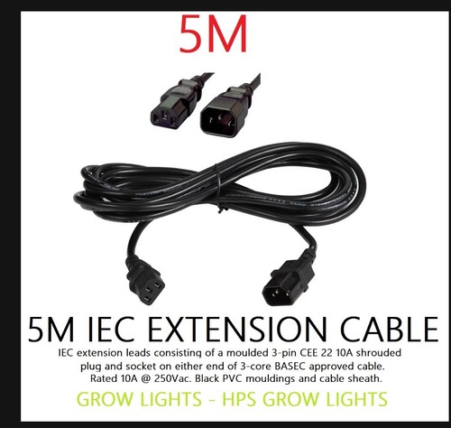 Grow light extension cable - 5m,