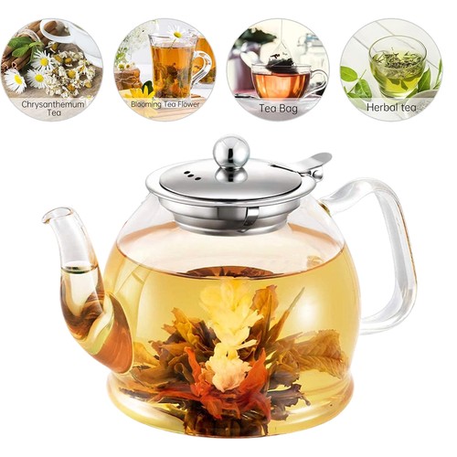 Glass teapot with - glass, removable