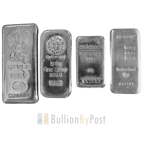 Second hand 500g silver bar - second,