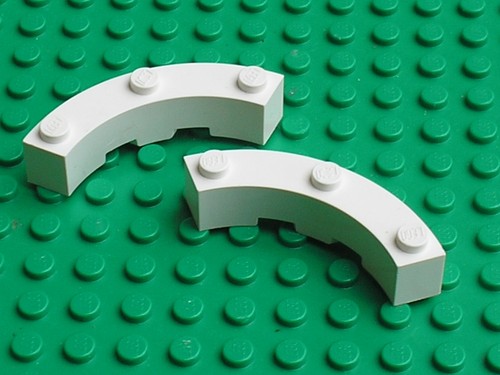 Lego white brick round corner - white,