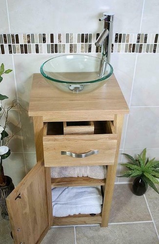 Solid oak bathroom cabinet - solid,