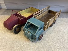 Vintage Scratch Built 60’s Wooden Pull Along Trucks Toys