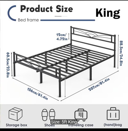 King 5ft bed - 5ft, frame