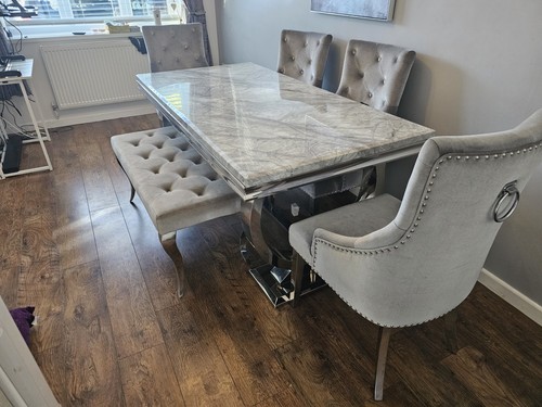 Marble glass effect dining - glass,