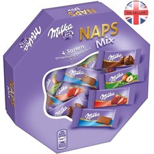 Milka Naps,Mini chocolate bars, Mix Milk, Hazelnut, Strawberry, Cocoa. 138g