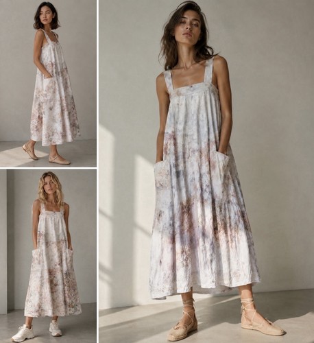 Zara watercolor floral trapeze - watercolor,