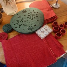 Christmas Table Set Sabichi Runners Placemats Coasters Napkin Rings Tealights