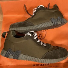 Hermes Bouncing Sneakers Mens Khaki  45 UK 10.5