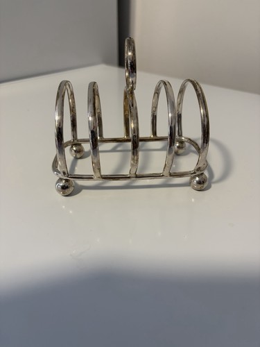 Vintage silver plate toast - silver,