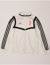 ADIDAS Girls Juventus Graphic Tracksuit Top Jacket 9-10 Years White JY09