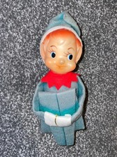Vintage Christmas Knee Hugger Elf Decoration Green & Red