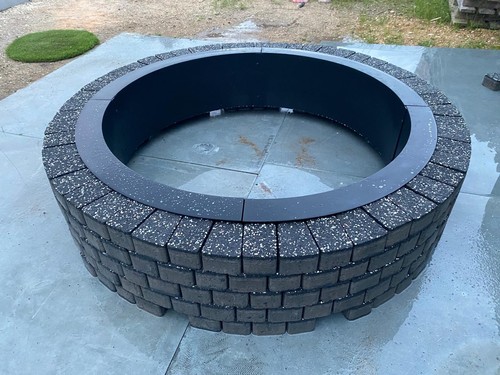 Stone black fire pit - stone,