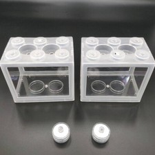 2X Mini Fish Tank Small Aquarium LED Light Home Decor Kids Gift Office Desktop