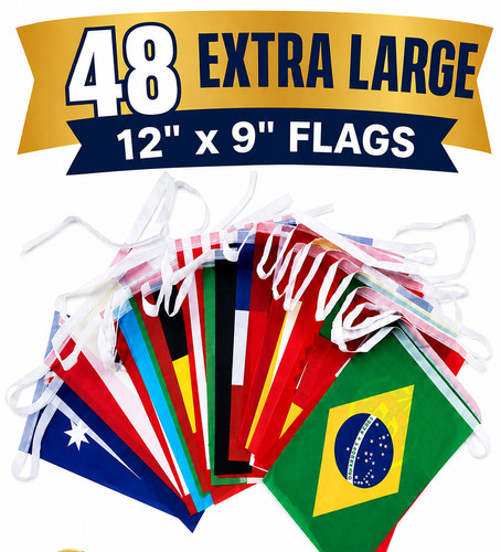 Flags the world fabric - world,