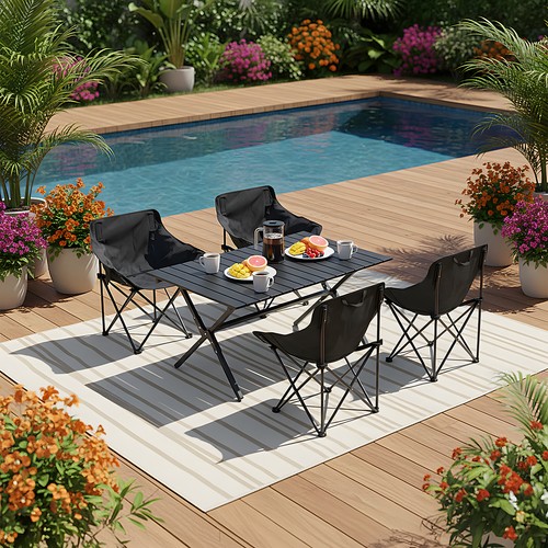Camping table chairs - table, set