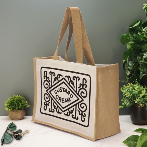Custard cream biscuit tote bag - custard,