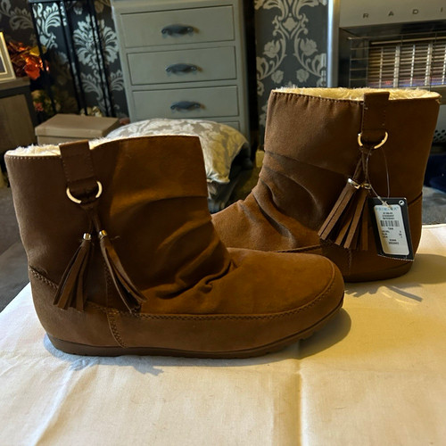 Brown faux suede - faux, fur