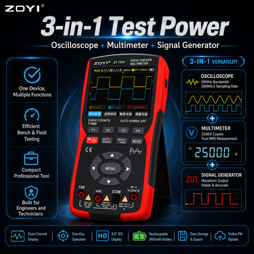 Zoyi 703s oscilloscope - zt-703s+,