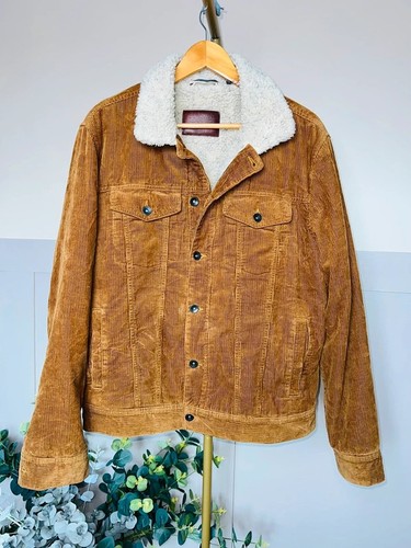 Tan camel cord trucker - tan,