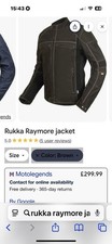 RUKKA RAYMORE JACKET SIZE 56 worn  once With Optional D30 Back Protector