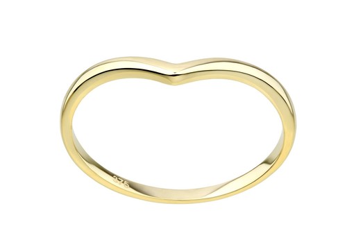9ct yellow gold - wishbone, ring