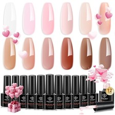 12 Color Nail Gel Set - Pink
