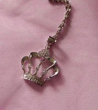 Elanza Crown Pendant Set With Simulated Diamonds & Overlaid With Platinum.