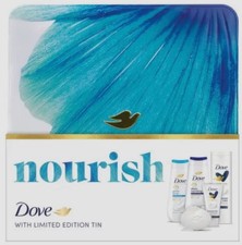 Dove Nourish Tin Collection Gift Set 5pc Women Bath & Body Skincare