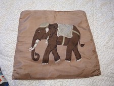 Pure Thai Silk Pillowcase Elephant Front and Back Cushion Cover Home Decor 40cm