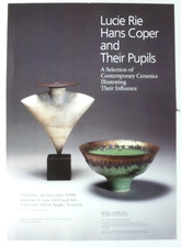 LUCIE RIE, HANS COPER AND THEIR PUPILS Studio pottery 1990 ART EXHIBITION POSTER