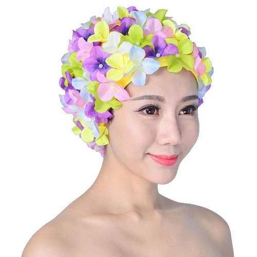 Woman floral ladies - swim, cap