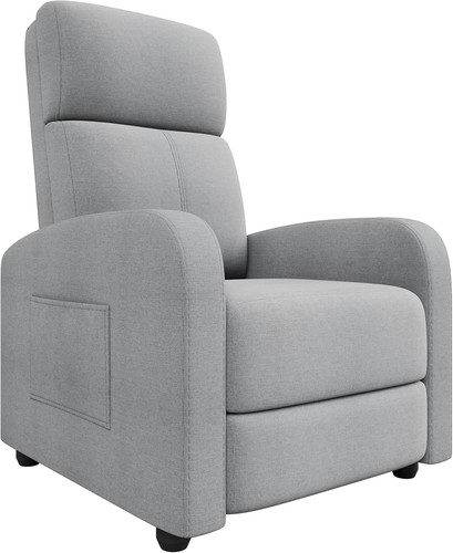 Grey recliner armchair fabric - grey,