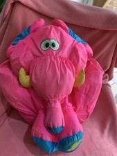 Vintage 1994 Fisher Price Big Things Puffalump Elephant Pink Soft Toy ~ Pls Read