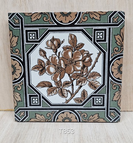 Antique fireplace tile - ,