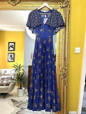 70s vintage blue floral - , cape